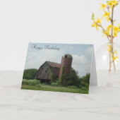 Alter Scheunen-Geburtstag Karte (Gelbe Blume)