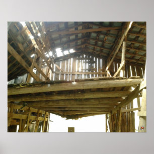 Alter Scheuneninnenraum an der Front Poster