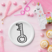 Alter Schlüssel Pappteller (Party)