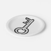 Alter Schlüssel Pappteller (Schrägansicht)