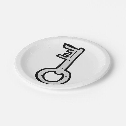 Alter Schlüssel Pappteller (Schrägansicht)