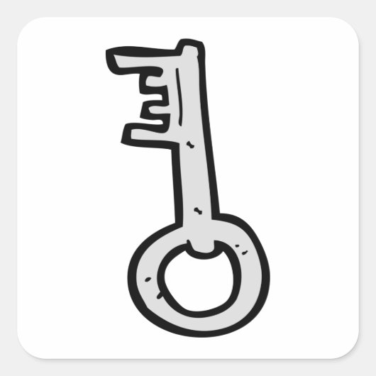 Alter Schlüssel Quadratischer Aufkleber (Vorderseite)