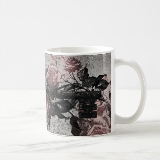 Alter Schlüssel und Rose Kaffeetasse (Rechts)