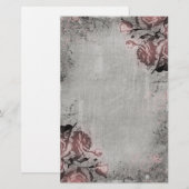 Alter Schlüssel und Rosen Briefpapier (Vorne/Hinten)