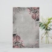 Alter Schlüssel und Rosen Briefpapier (Stehend Vorderseite)