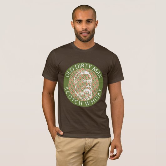 Alter schmutziger Mann-schottischer Whisky-T - T-Shirt (Vorne ganz)