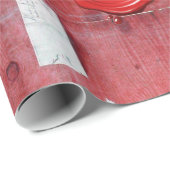 ALTER SCHREIBENHOLTER IN HOLZ,ROT-WAX-SIEGEL-MONOG GESCHENKPAPIER (Rolleneckpunkt)