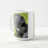 Alter schwarzer Labrador Retriever Hund Kaffeetasse (Vorderseite Links)