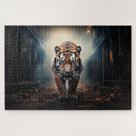 Alter schwarzer und orangefarbener Tiger im surrea Puzzle