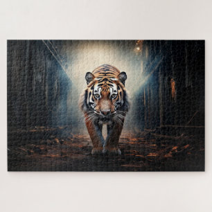 Alter schwarzer und orangefarbener Tiger im surrea Puzzle