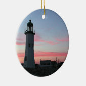Alter Scituate Leuchtturm an der Dämmerung Keramik Ornament (Rechts)