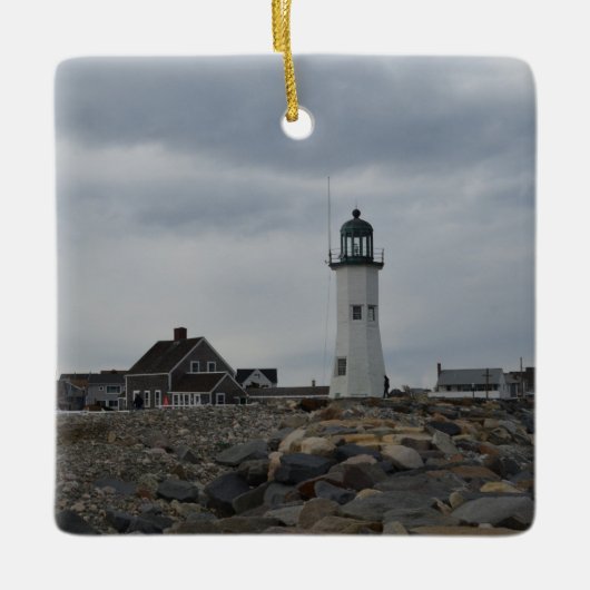 Alter Scituate Leuchtturm Keramikornament (Vorderseite)
