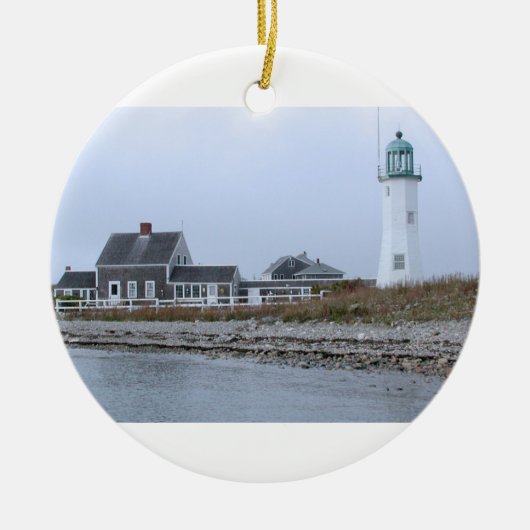 Alter Scituate Leuchtturm Massachusetts Keramik Ornament (Vorne)