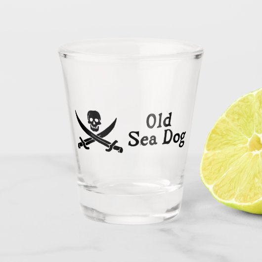 Alter Seebär Schnapsglas (Vorderseite)