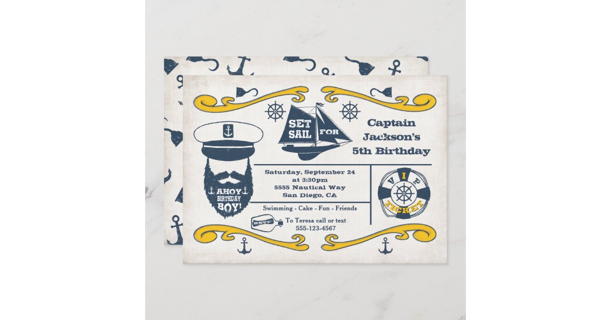 Alter SeemannSeegeburtstagsParty Einladungen Zazzle.de