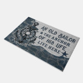 Alter Segler und sein Retro-Mat Fußmatte (Schrägansicht)