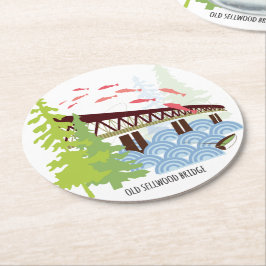 Alter Sellwood Brücken-Portland-Untersetzer Runder Pappuntersetzer