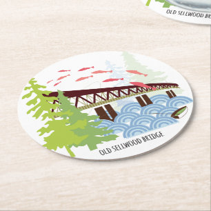 Alter Sellwood Brücken-Portland-Untersetzer Runder Pappuntersetzer