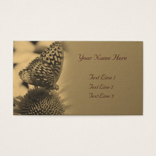 Alter Sepia Schmetterling auf Blume Natur (Vorderseite)