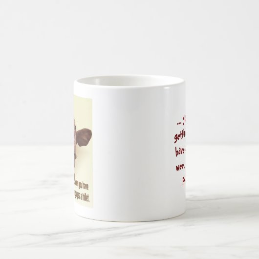 Alter Spaß, freche Kuh, Wee. Kaffeetasse (Mittel)