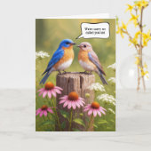 Alter Spaß mit Bluebirds Karte (Gelbe Blume)