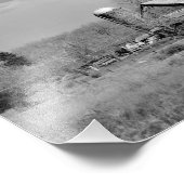 Alter Stall 10x8 Schwarz-Weiß-Fotodruck Fotodruck (Ecke)