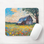 Alter Stall auf dem Feld der Wildblume Mousepad (Mit Mouse)