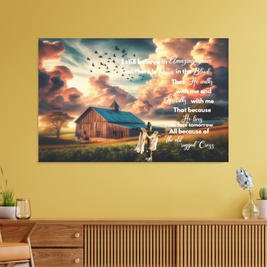 Alter Stall Ich glaube noch an phantastische Grace Leinwanddruck (Insitu (Wohnzimmer))