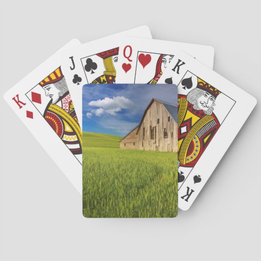 Alter Stall im Feld der Frühlingsweide Spielkarten (Rückseite)