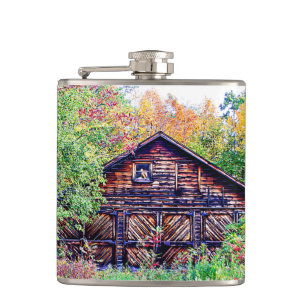 Alter Stall im Herbst Flachmann