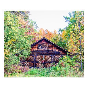 Alter Stall im Herbst Fotodruck