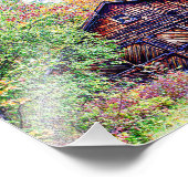 Alter Stall im Herbst Fotodruck (Ecke)