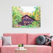 Alter Stall im Herbst Leinwanddruck (Insitu (Wohnzimmer))