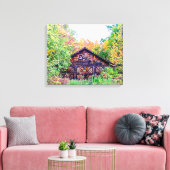 Alter Stall im Herbst Leinwanddruck (Insitu (Wohnzimmer))