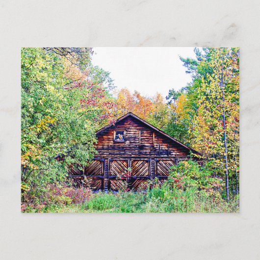 Alter Stall im Herbst Postkarte (Vorderseite)