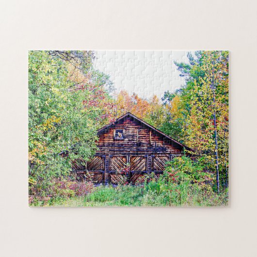 Alter Stall im Herbst Puzzle (Horizontal)