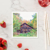 Alter Stall im Herbst Serviette (Beispiel)