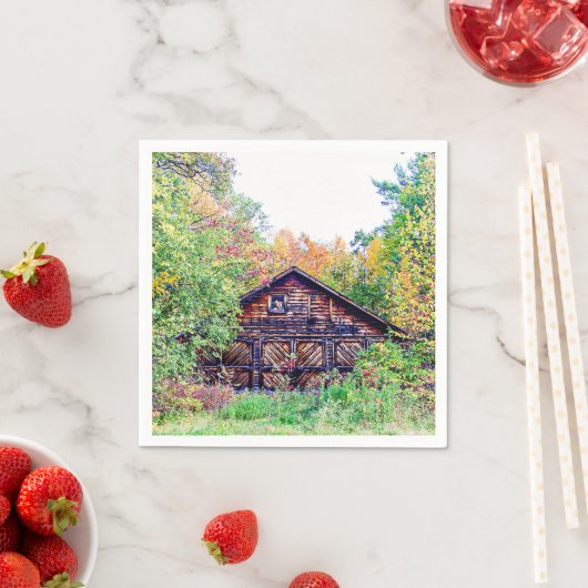 Alter Stall im Herbst Serviette (Beispiel)