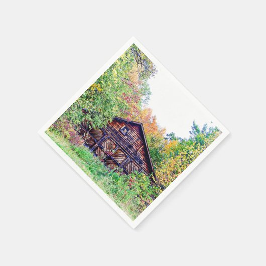 Alter Stall im Herbst Serviette (Ecke)