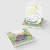 Alter Stall im Herbst Steinuntersetzer (Seitenansicht)