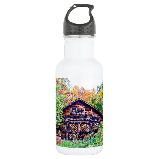 Alter Stall im Herbst Trinkflasche (Vorderseite)