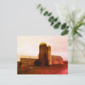 Alter Stall: Roter Mond trauern Postkarte (Stehend Vorderseite)