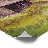 Alter Stall und Bauernhof- Plakat (Ecke)