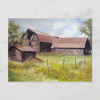 Alter Stall und Bauernhof - Postkarte