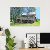 Alter Stall und Traktor Poster (Heimbüro)