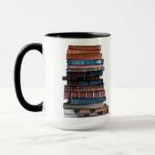 Alter Stapel von Buch-mit Jefferson-Zitat Tasse (Links)