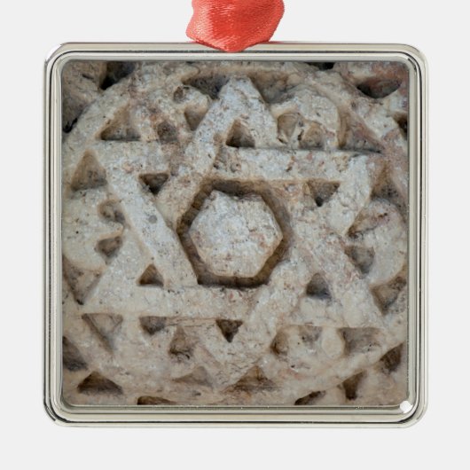 Alter Star von David Carving, Israel Silbernes Ornament (Vorne)