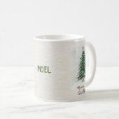 Alter Stil Wasserfarbe Weihnachtsbaum im Schnee Kaffeetasse (VorderseiteRechts)