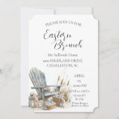 Alter Stuhl mit Eiern Osterbrunch Einladung (Vorderseite)