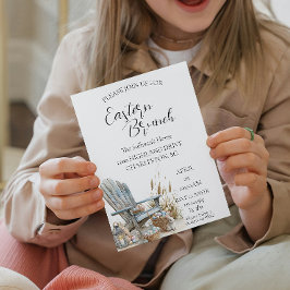 Alter Stuhl mit Eiern Osterbrunch Einladung